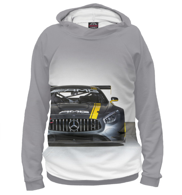Мужское худи с изображением AMG Motorsport цвета Белый