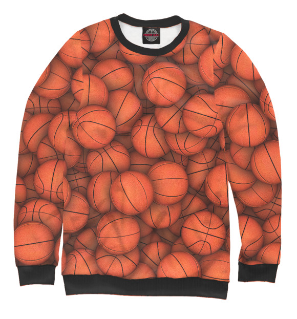 Мужской свитшот с изображением Баскетбольные мячи цвета Белый