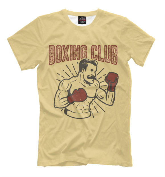 Мужская футболка с изображением Boxing Ccub цвета Белый