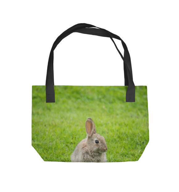 Пляжная сумка с изображением Кролик на поляне цвета 