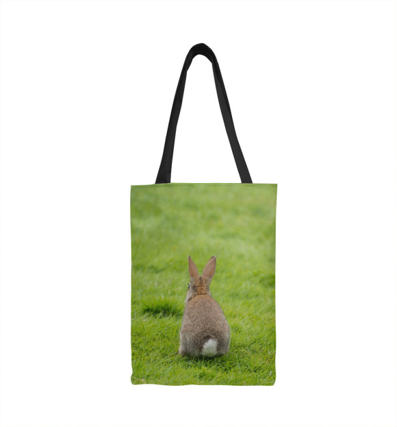 Сумка-шоппер с изображением Кролик на поляне цвета 