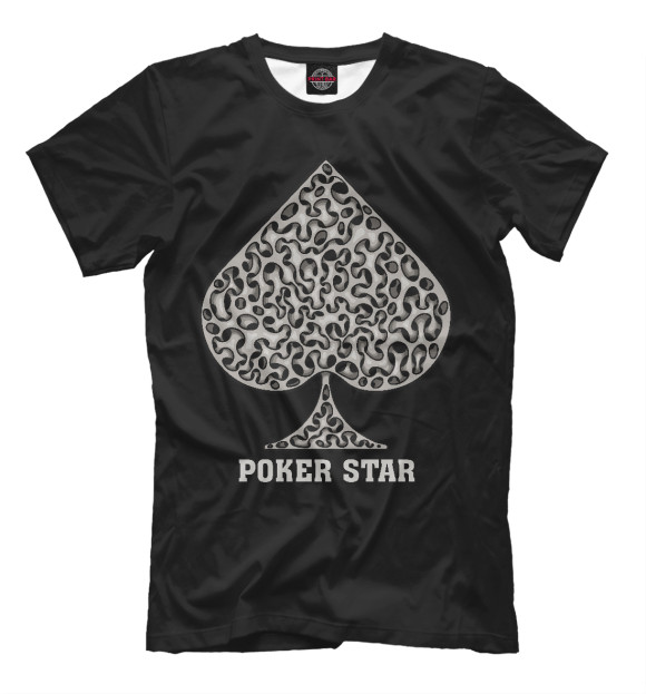 Мужская футболка с изображением Poker Star цвета Черный