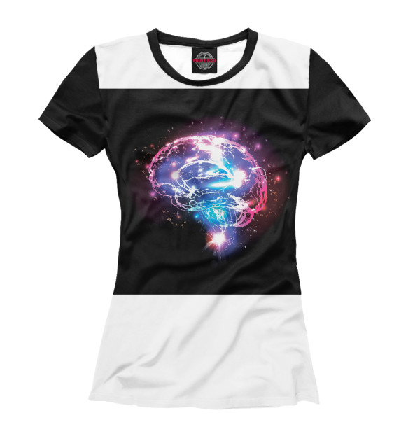 Женская футболка с изображением Brain цвета Белый