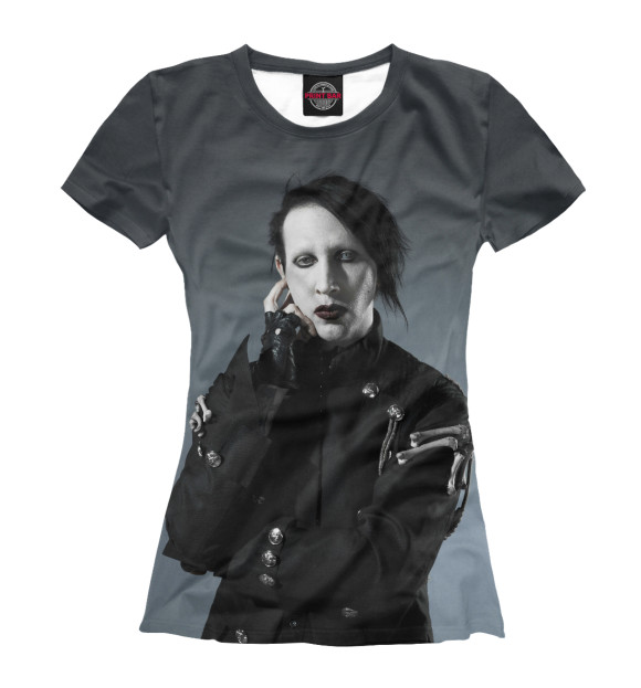 Футболка для девочек с изображением Marilyn Manson цвета Белый