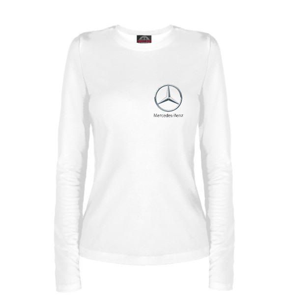 Женский лонгслив с изображением Mercedes Benz цвета Белый