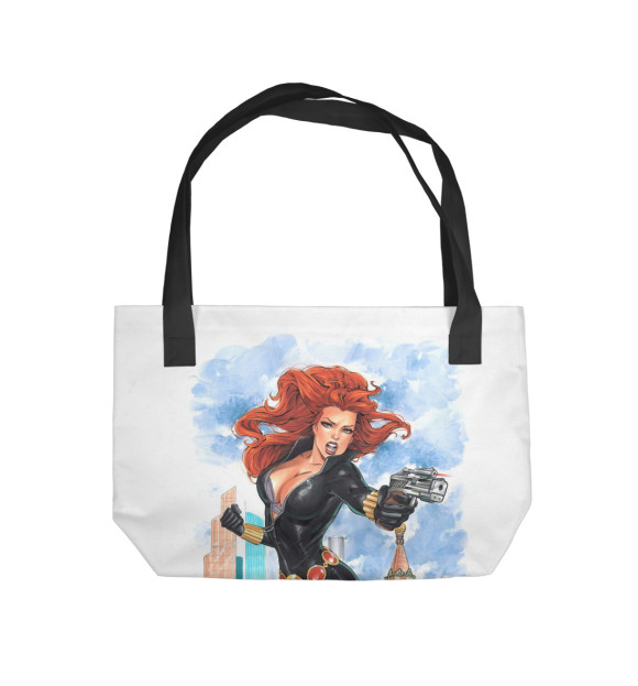 Пляжная сумка с изображением Девушка с оружием Арт цвета 