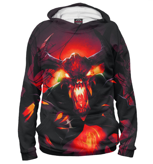 Мужское худи с изображением Shadow Fiend цвета Белый