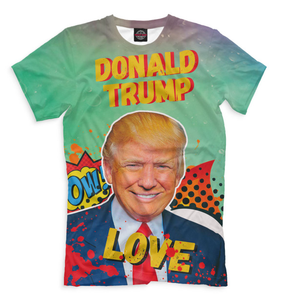 Мужская футболка с изображением Дональд Трамп цвета Серый