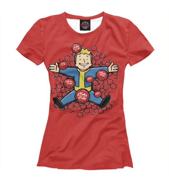 Футболка для девочек с изображением Vault boy цвета Белый