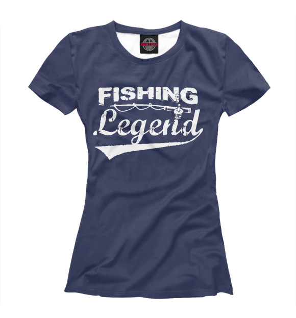 Футболка для девочек с изображением Fishing legend цвета Белый