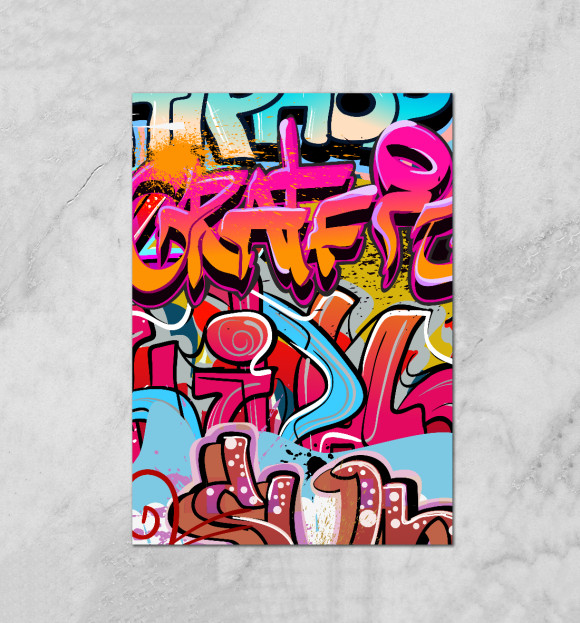 Плакат с изображением Граффити цвета Белый