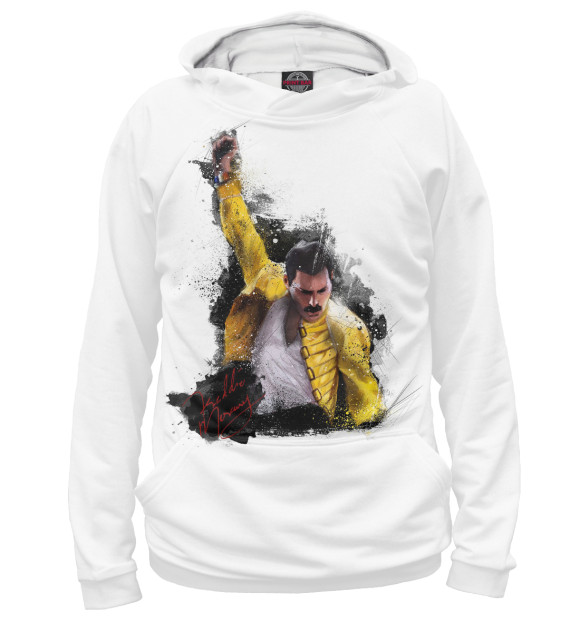 Худи для девочки с изображением Freddie Mercury цвета Белый