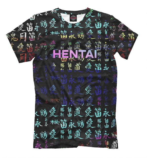 Мужская футболка с изображением Hentai цвета Белый