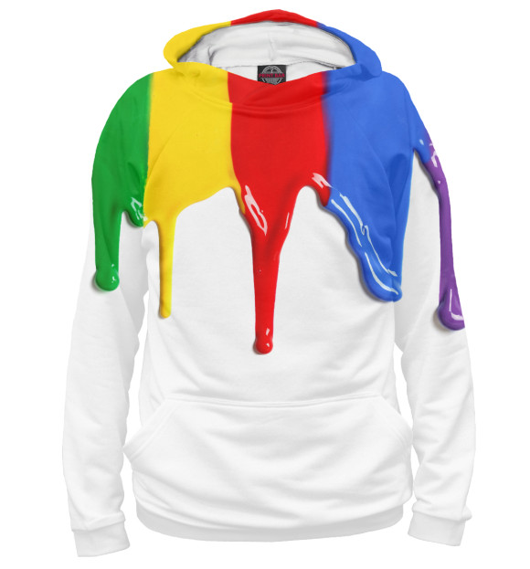 Мужское худи с изображением Краски цвета Белый