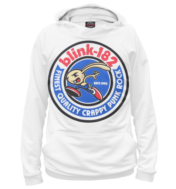 Мужское худи с изображением Crappy punk rock цвета Белый