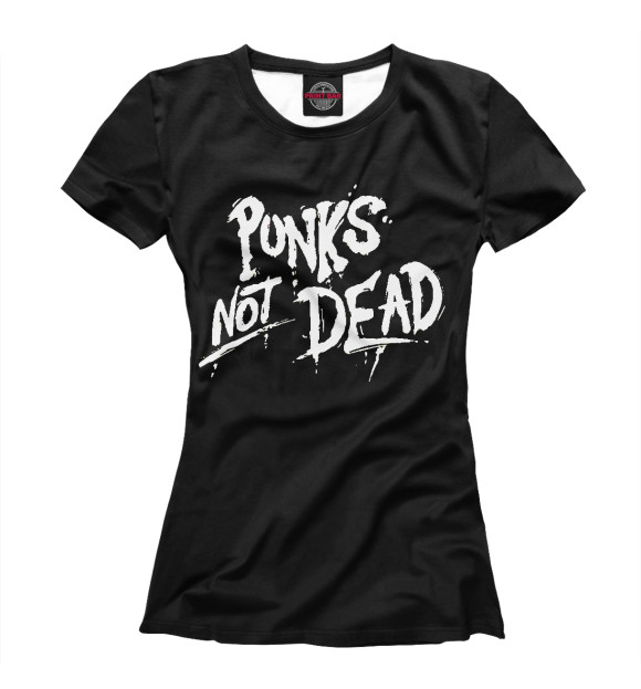Женская футболка с изображением The Exploited Punk’s Not Dead цвета Белый