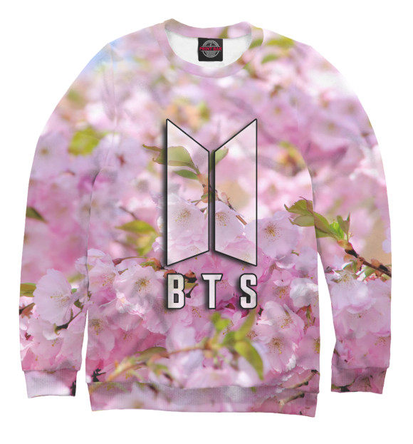 Мужской свитшот с изображением BTS цвета Белый