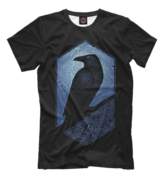 Мужская футболка с изображением Черный ворон цвета Черный