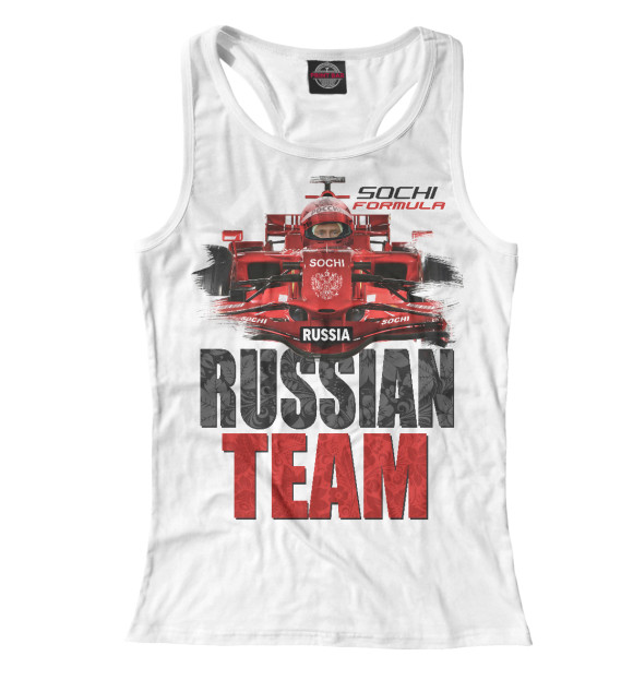 Женская майка-борцовка с изображением Время России цвета Белый