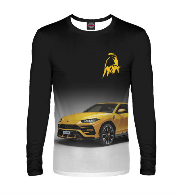Мужской лонгслив с изображением Lamborghini URUS цвета Белый
