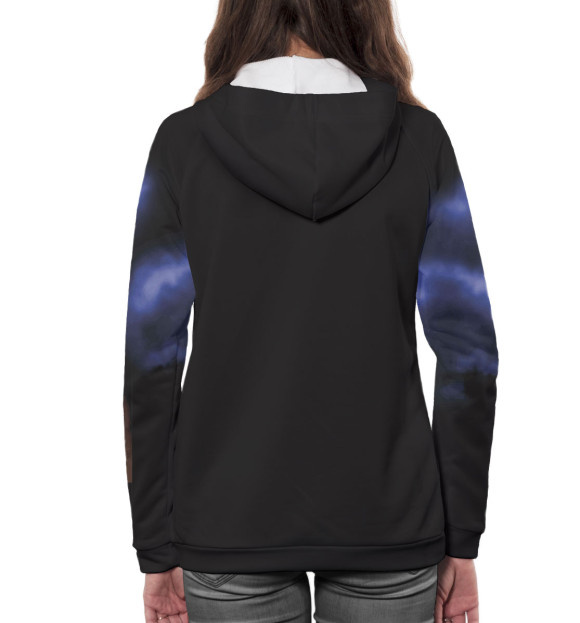 Женское худи с изображением Сумерки цвета Белый