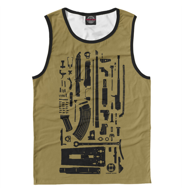 Мужская майка с изображением Анатомия АКМС цвета Белый