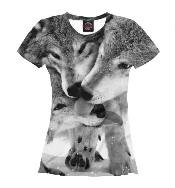 Футболка для девочек с изображением Волки цвета Белый