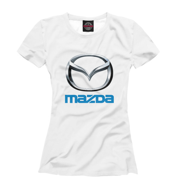 Футболка для девочек с изображением Mazda цвета Белый