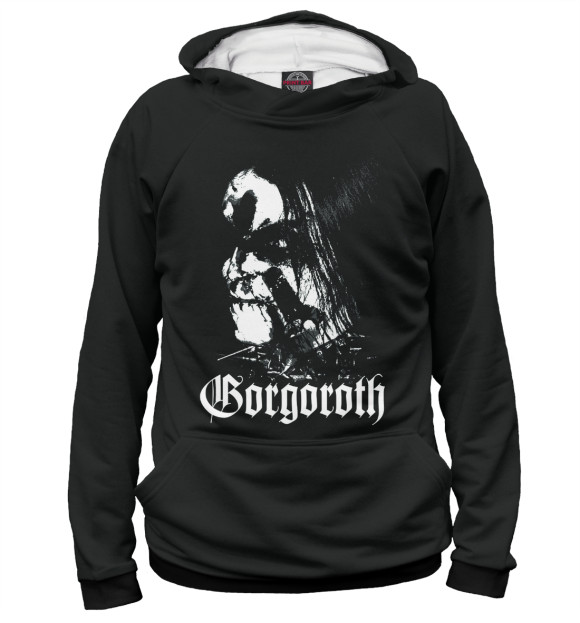 Мужское худи с изображением Gorgoroth цвета Белый