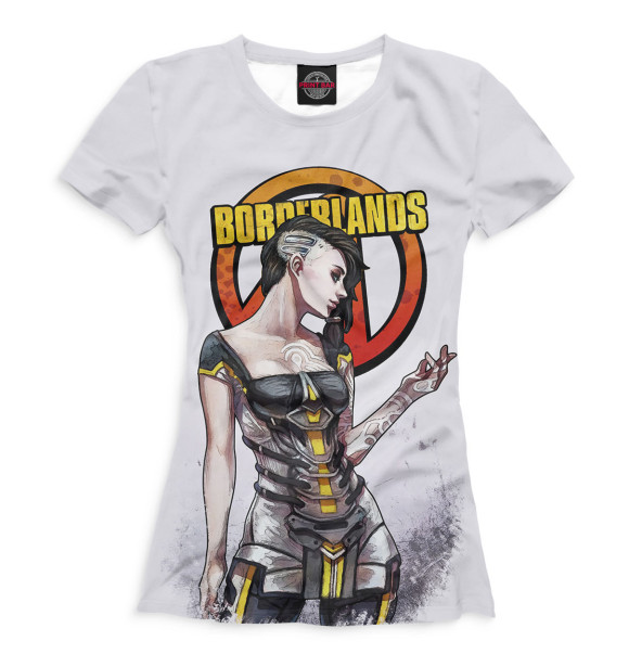 Женская футболка с изображением Borderlands цвета Белый