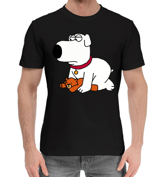 Мужская хлопковая футболка с изображением Family Guy цвета Черный