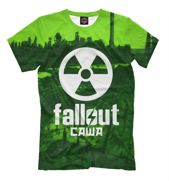 Мужская футболка с изображением Fallout-Саша цвета Темно-зеленый