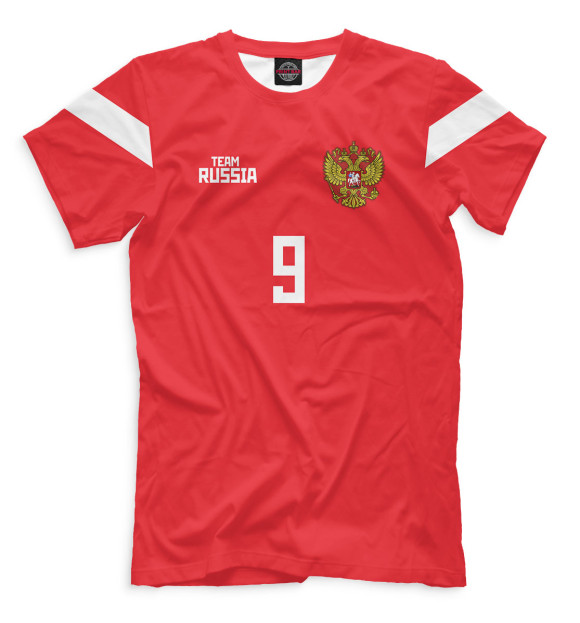 Мужская футболка с изображением Сборная России Дзагоев цвета Темно-розовый