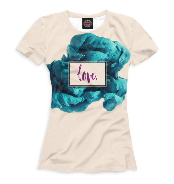 Женская футболка с изображением Love. цвета Белый