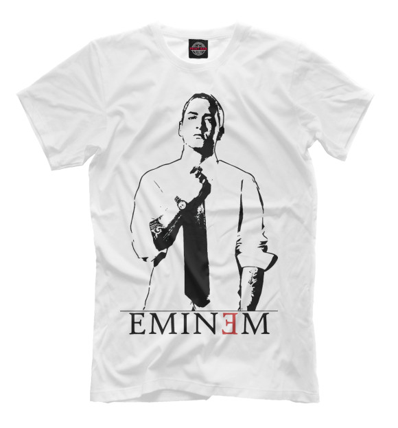 Мужская футболка с изображением Eminem цвета Молочно-белый