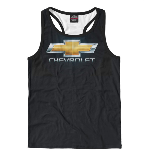 Мужская майка-борцовка с изображением Chevrolet Black цвета Р‘РµР»С‹Р№