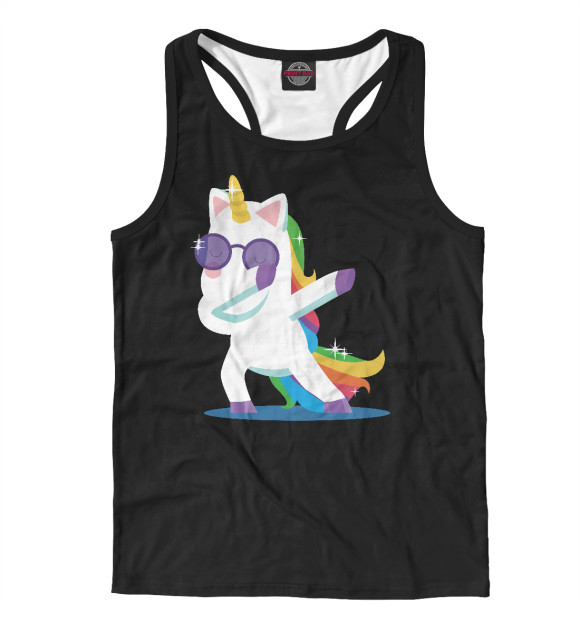 Мужская майка-борцовка с изображением DAB Единорог цвета Белый