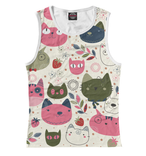 

Майки Print Bar, Белый, Кошечки