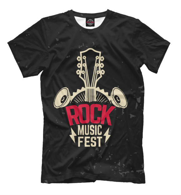 Мужская футболка с изображением Rock-n-Roll цвета Черный