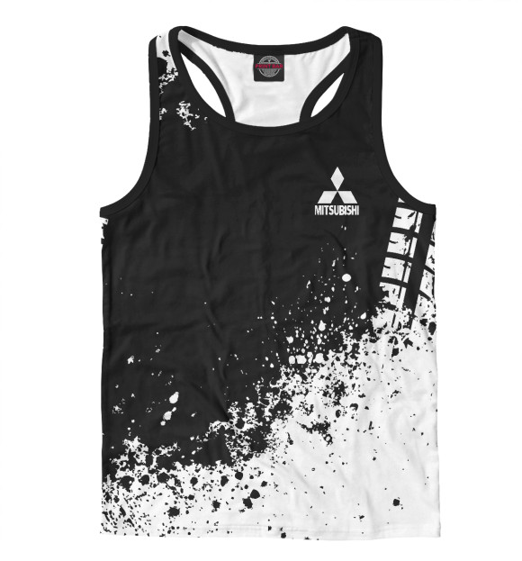 Мужская майка-борцовка с изображением Mitsubishi цвета Белый