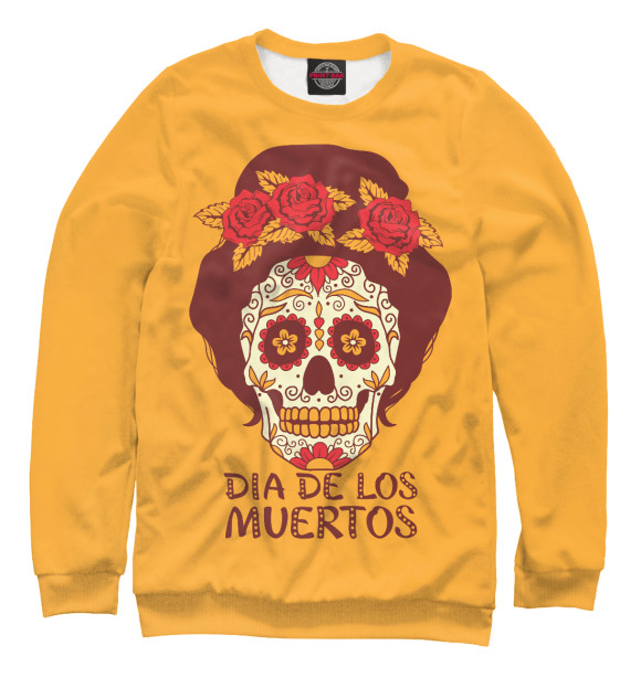 Мужской свитшот с изображением День мёртвых, Мексика цвета Белый