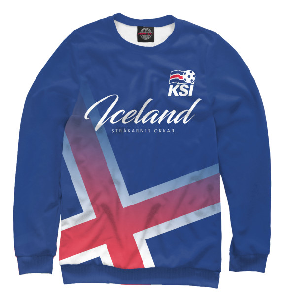 Мужской свитшот с изображением Исландия цвета Белый