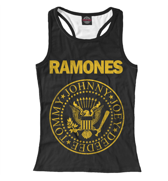 Женская майка-борцовка с изображением Ramones Gold цвета Белый