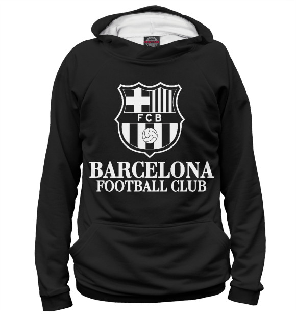 Мужское худи с изображением FC Barcelona цвета Белый