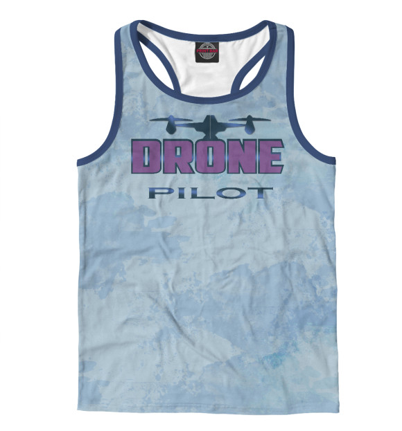 Мужская майка-борцовка с изображением Drone Pilot цвета Белый