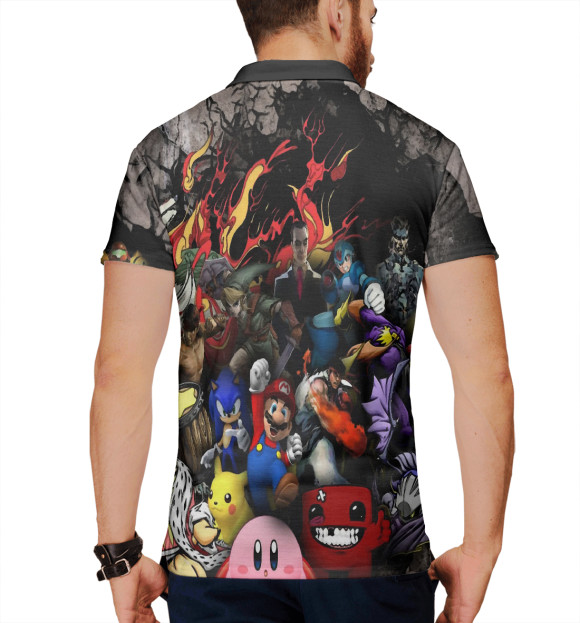 Мужское поло с притом Игры | Game цвета Белый Мужское поло с изображением Игры | Game цвета Белый