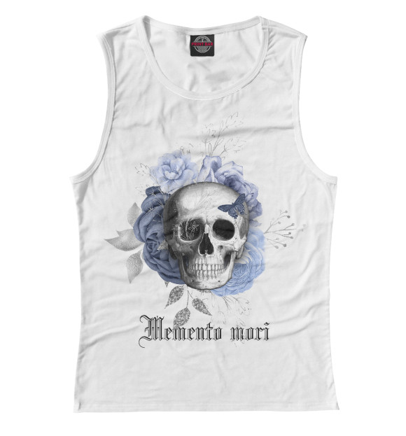 Женская майка с изображением Memento mori цвета Белый