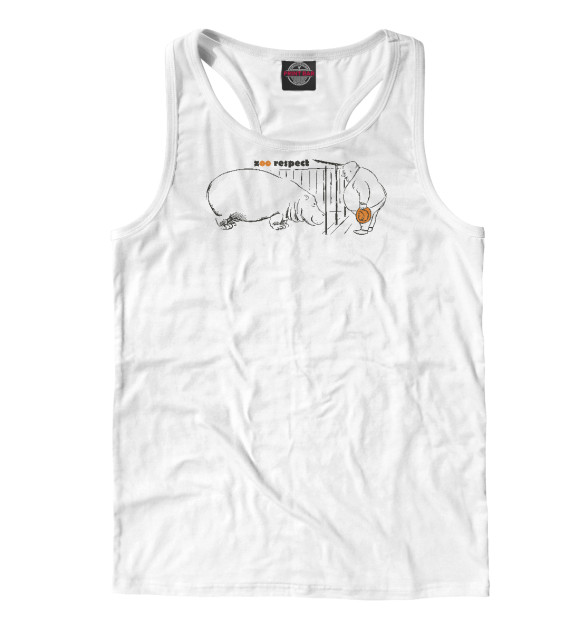 Мужская майка-борцовка с изображением Zoo Respect цвета Белый