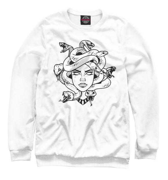 Женский свитшот с изображением Medusa tattoo print цвета Белый