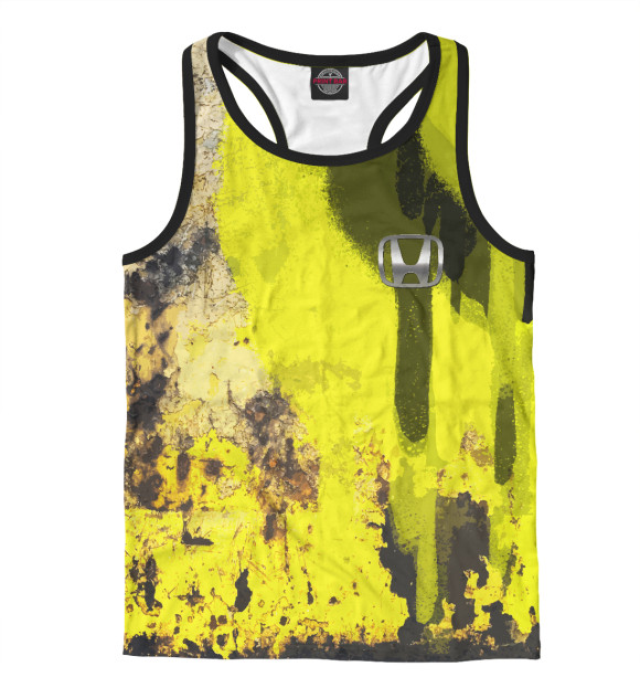 Мужская майка-борцовка с изображением HONDA | ХОНДА цвета Белый